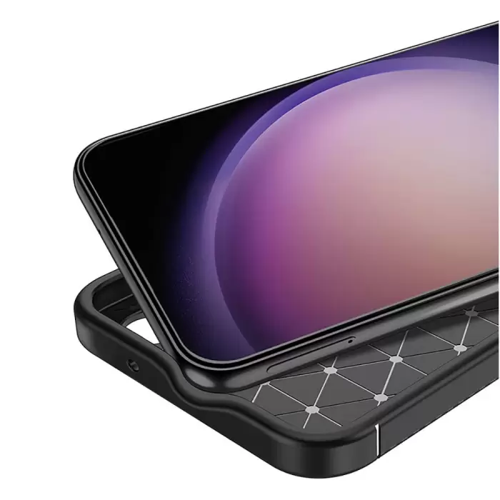 Samsung Galaxy S24 Plus Kılıf Lopard Kamera Korumalı Karbon Desenli Negro Kapak Orijinal Yüzey Kılıf