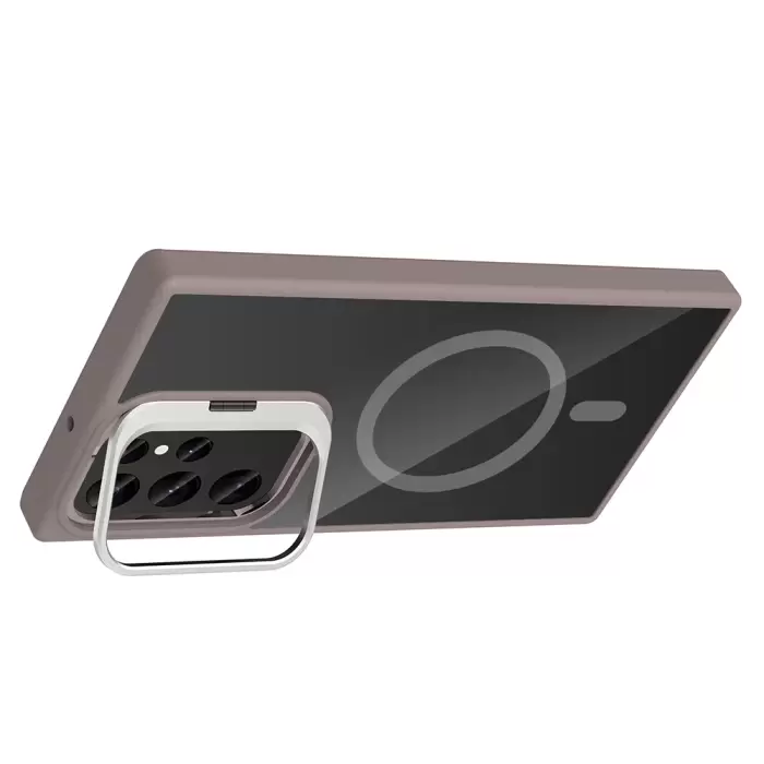 Samsung Galaxy S24 Ultra Kılıf Standlı Kamera Lens Koruma Hediyeli Magsafe Şarj Lopard Etro Kapak Koruyucu