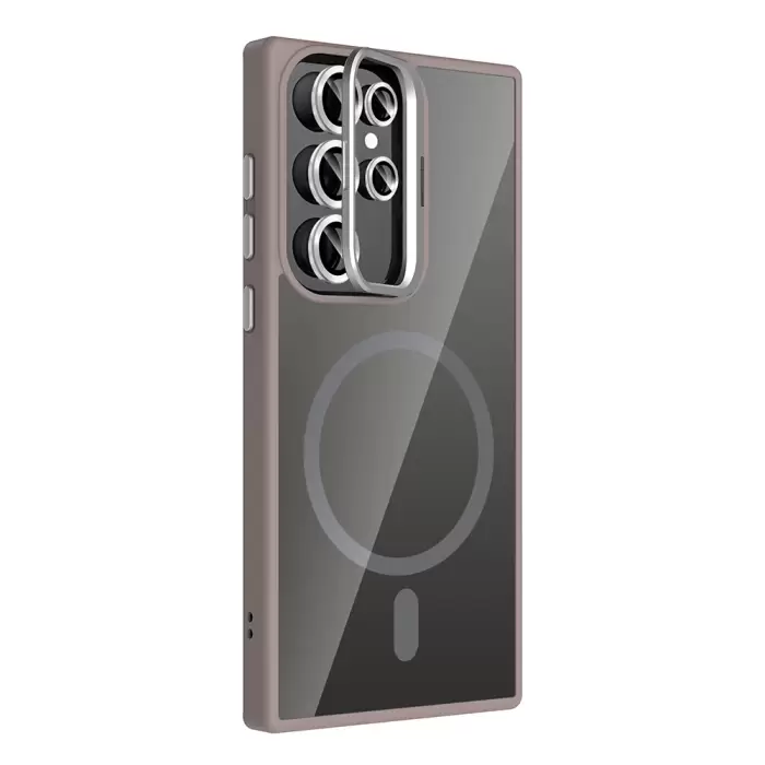 Samsung Galaxy S24 Ultra Kılıf Standlı Kamera Lens Koruma Hediyeli Magsafe Şarj Lopard Etro Kapak Koruyucu