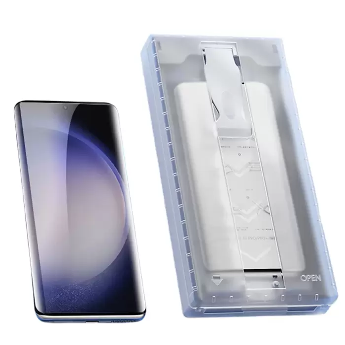 Samsung Galaxy S24 Ultra Uyumlu Kolay Uygulama Aparatlı Kavisli Tam Kaplayan Easy Esnek Ekran Koruyucu