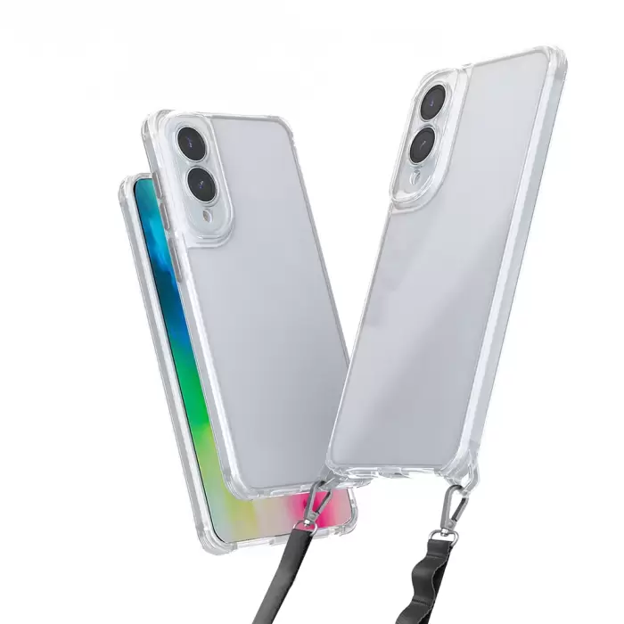 Samsung Galaxy S25 Edge Kılıf Airbagli Takılabilir Askı Aparatlı Lopard Snap Silikon Kapak