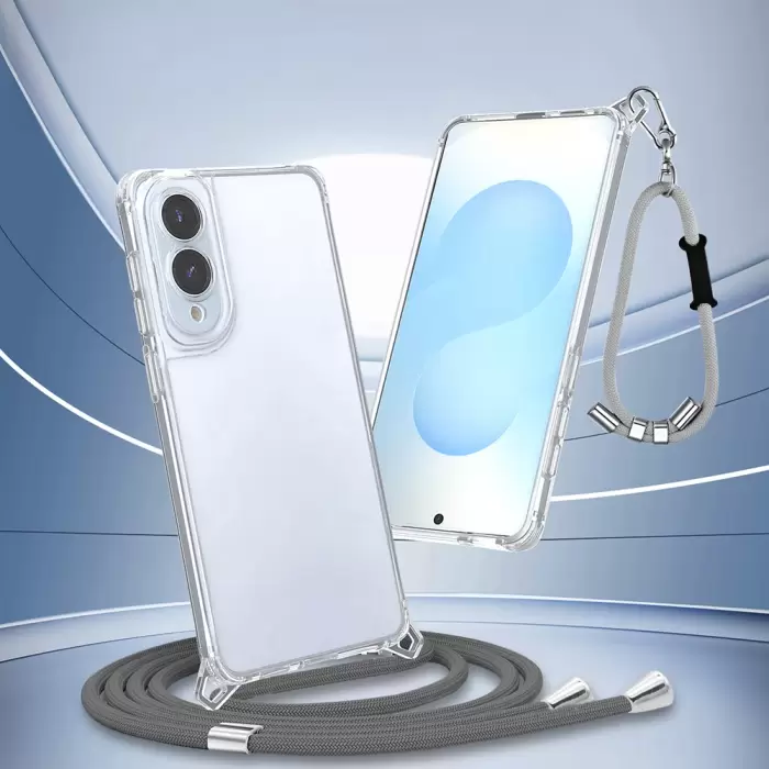 Samsung Galaxy S25 Edge Kılıf Airbagli Takılabilir Askı Aparatlı Lopard Snap Silikon Kapak