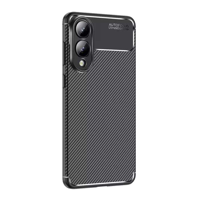 Samsung Galaxy S25 Edge Kılıf Lopard Kamera Korumalı Karbon Desenli Negro Kapak Yüzey Kılıf