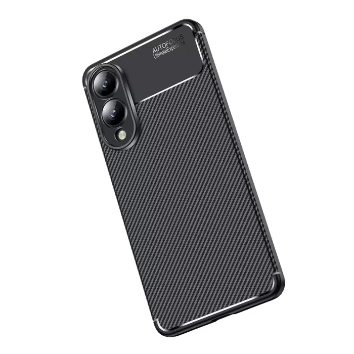 Samsung Galaxy S25 Edge Kılıf Lopard Kamera Korumalı Karbon Desenli Negro Kapak Yüzey Kılıf