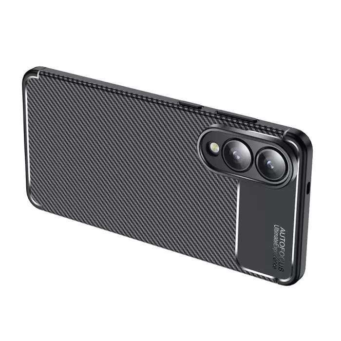 Samsung Galaxy S25 Edge Kılıf Lopard Kamera Korumalı Karbon Desenli Negro Kapak Yüzey Kılıf
