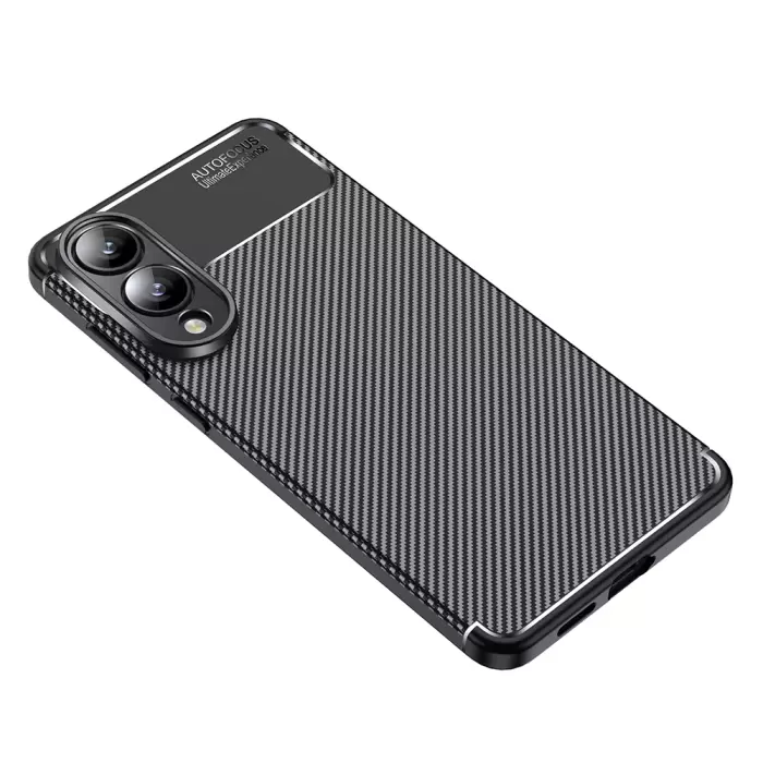Samsung Galaxy S25 Edge Kılıf Lopard Kamera Korumalı Karbon Desenli Negro Kapak Yüzey Kılıf