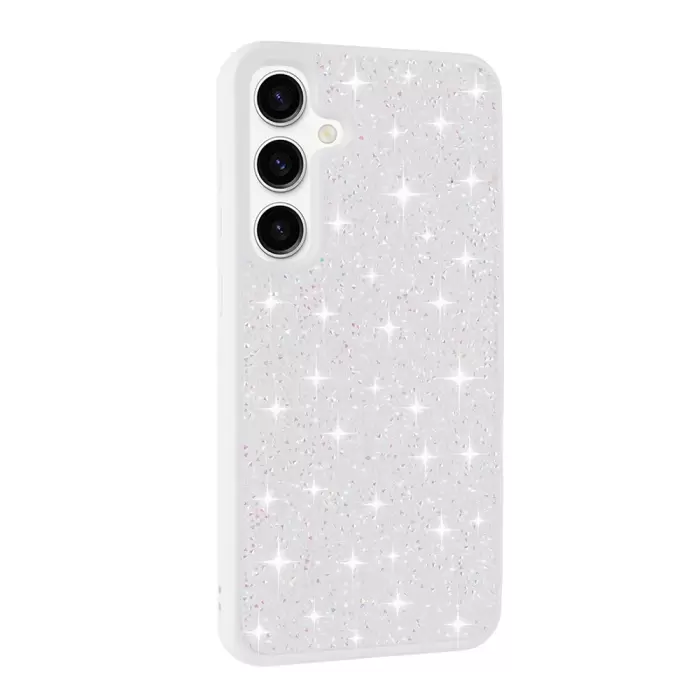 Samsung Galaxy S25 Kılıf Parlak Taşlı Tasarım Lopard Pırlanta Kapak