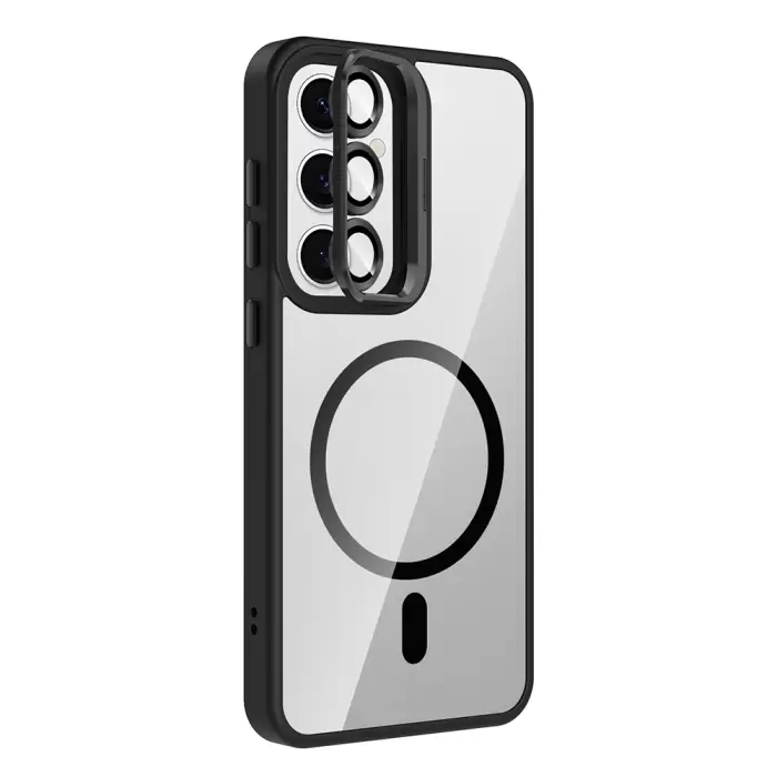 Samsung Galaxy S25 Kılıf Standlı Kamera Lens Koruma Hediyeli Magsafe Şarj Lopard Etro Kapak Koruyucu