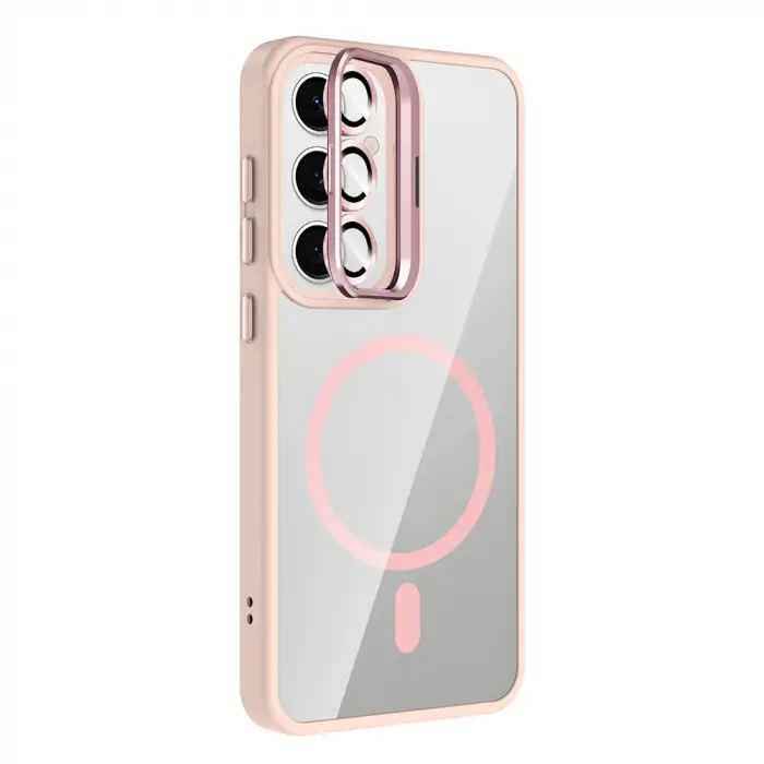 Samsung Galaxy S25 Kılıf Standlı Kamera Lens Koruma Hediyeli Magsafe Şarj Lopard Etro Kapak Koruyucu