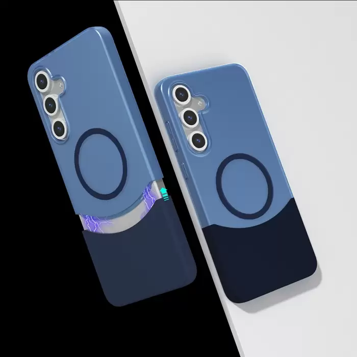 Samsung Galaxy S25 Plus Kılıf M-safe Şarj Özellikli Mıknatıslı Lopard Duble Kapak