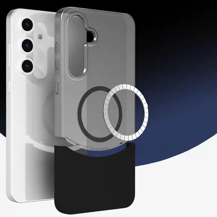 Samsung Galaxy S25 Plus Kılıf M-safe Şarj Özellikli Mıknatıslı Lopard Duble Kapak