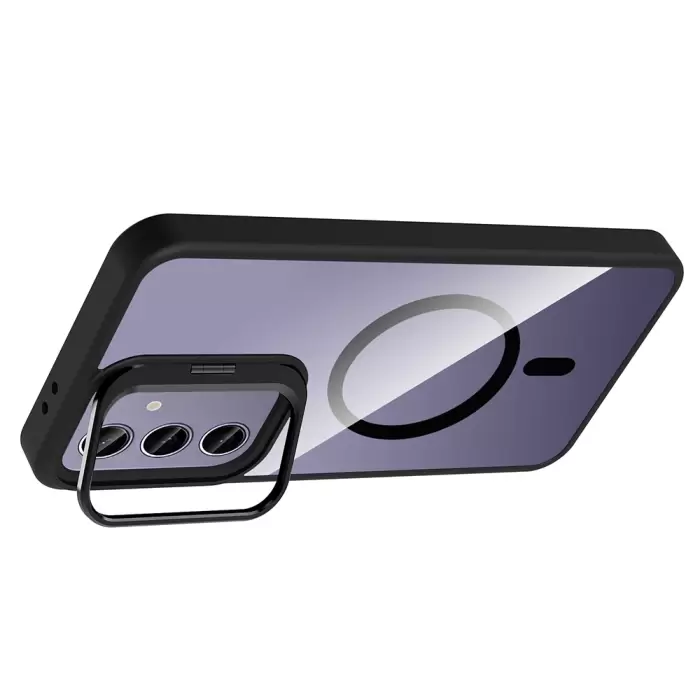 Samsung Galaxy S25 Plus Kılıf Standlı Kamera Lens Koruma Hediyeli Magsafe Şarj Lopard Etro Kapak Koruyucu