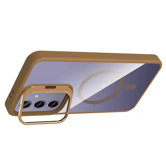 Samsung Galaxy S25 Plus Kılıf Standlı Kamera Lens Koruma Hediyeli Magsafe Şarj Lopard Etro Kapak Koruyucu