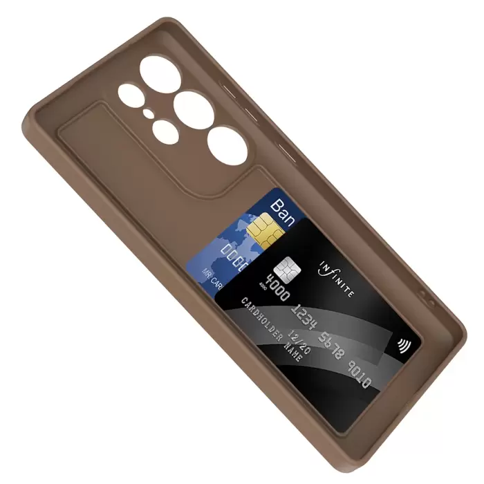 Samsung Galaxy S25 Ultra Kılıf Kamera Korumalı Kartlık Hazneli Lopard Vitra Kapak