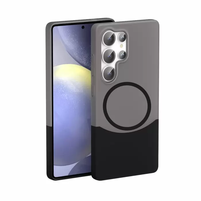 Samsung Galaxy S25 Ultra Kılıf M-safe Şarj Özellikli Mıknatıslı Lopard Duble Kapak