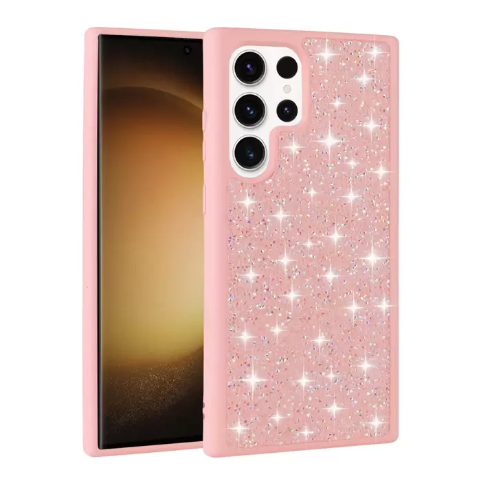 Samsung Galaxy S25 Ultra Kılıf Parlak Taşlı Tasarım Lopard Pırlanta Kapak