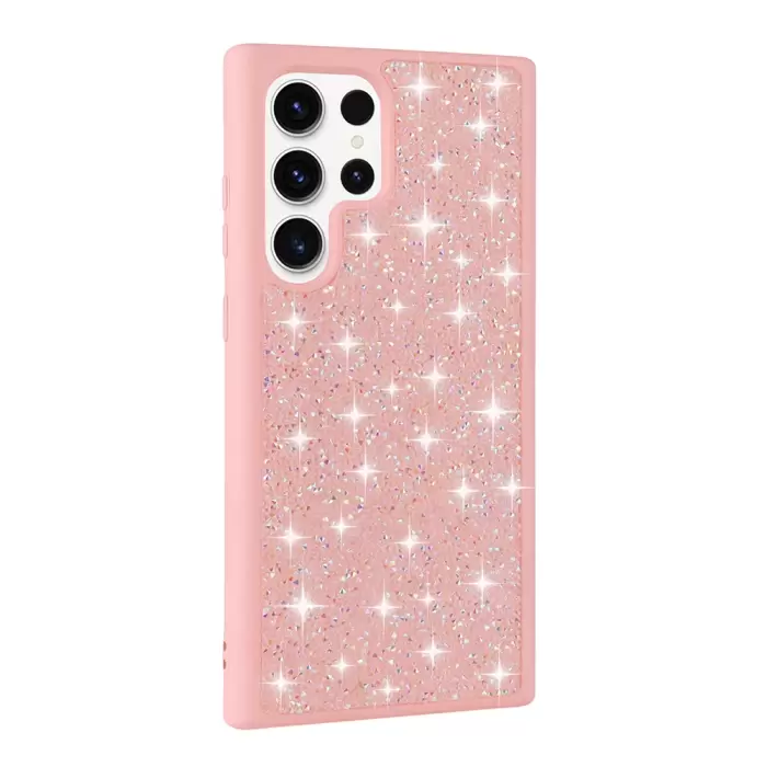 Samsung Galaxy S25 Ultra Kılıf Parlak Taşlı Tasarım Lopard Pırlanta Kapak