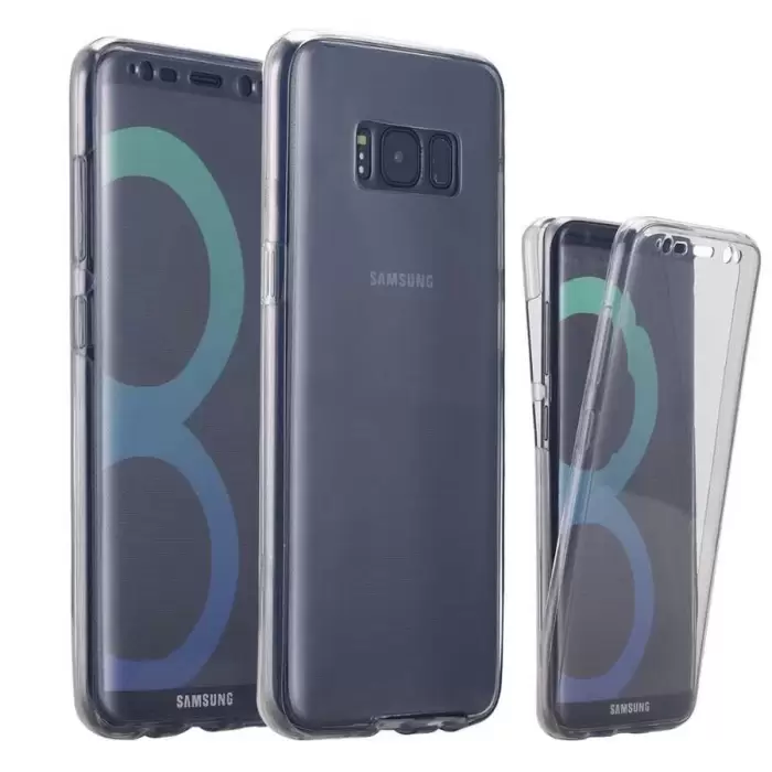 Samsung Galaxy S8 Şeffaf Kılıf Arkalı Önlü 360 Derece Ultra Korumalı Enjoy Kapak