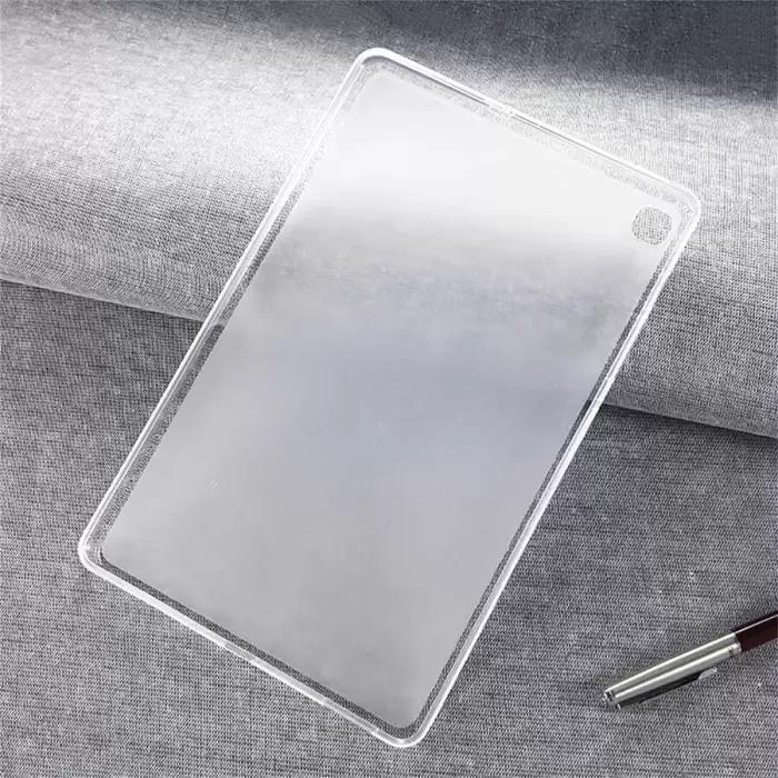 Samsung Galaxy Tab A7 10.4 T500 2020 Kılıf Lopard Tablet Kamera Korumalı Renksiz Şeffaf Esnek Silikon Kapak Süper