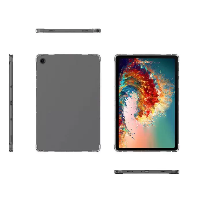 Samsung Galaxy Tab A9 Kılıf Lopard Tablet Nitro Antishock Köşe Koruma Darbe Emici Şeffaf Orjinal Doku Silikon Kapak