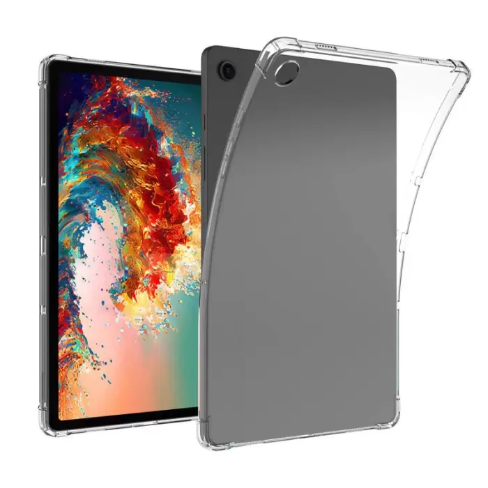 Samsung Galaxy Tab A9 Kılıf Lopard Tablet Nitro Antishock Köşe Koruma Darbe Emici Şeffaf Orjinal Doku Silikon Kapak