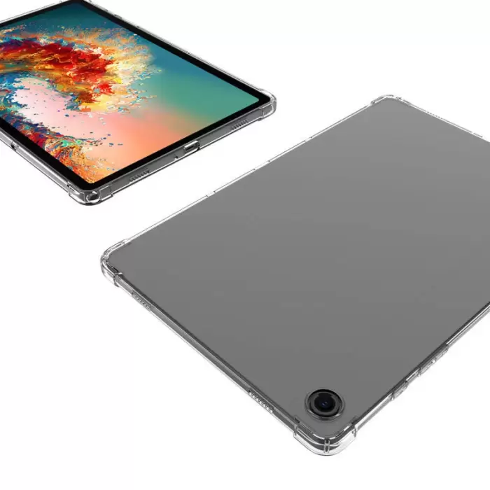 Samsung Galaxy Tab A9 Plus Kılıf Lopard Tablet Nitro Antishock Köşe Koruma Darbe Emici Şeffaf Orjinal Doku Silikon Kapak