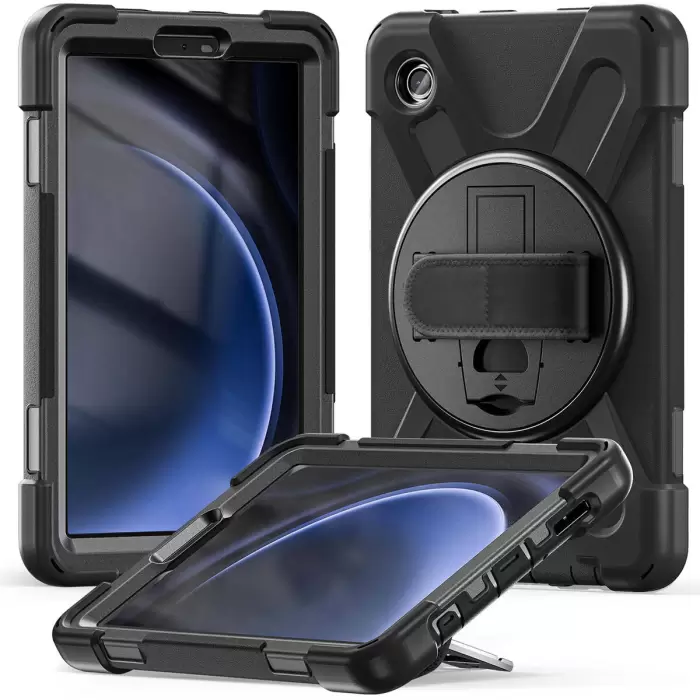 Samsung Galaxy Tab A9 Uyumlu Tablet Silikon Tank Military Ultra Koruma Standlı Defender