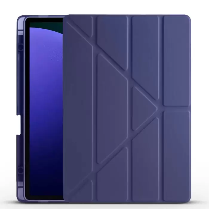 Samsung Galaxy Tab S10 Plus Kılıf Lopard Tri Folding Kalem Bölmeli Standlı Kılıf