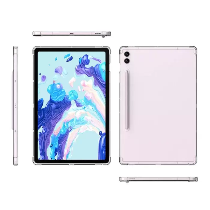 Samsung Galaxy Tab S10 Ultra Kılıf Lopard Tablet Nitro Antishock Köşe Koruma Darbe Emici Şeffaf Doku Silikon Kapak