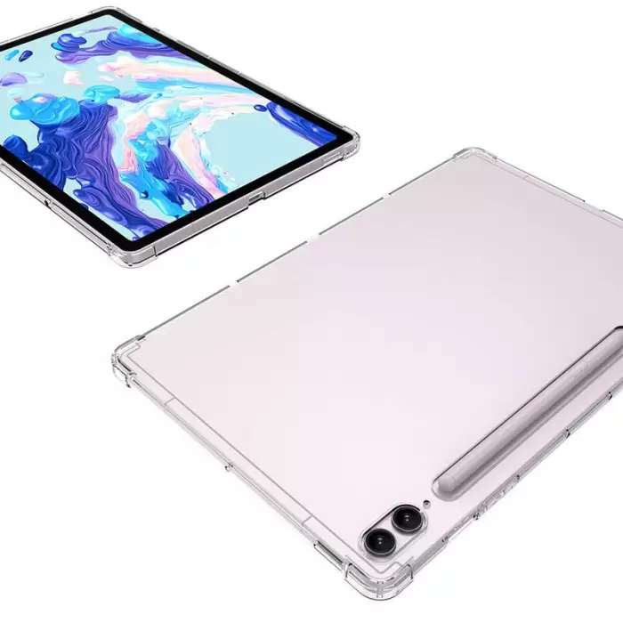 Samsung Galaxy Tab S10 Ultra Kılıf Lopard Tablet Nitro Antishock Köşe Koruma Darbe Emici Şeffaf Doku Silikon Kapak