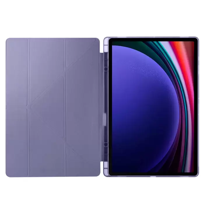 Samsung Galaxy Tab S10 Ultra Kılıf Lopard Tri Folding Kalem Bölmeli Standlı Kılıf