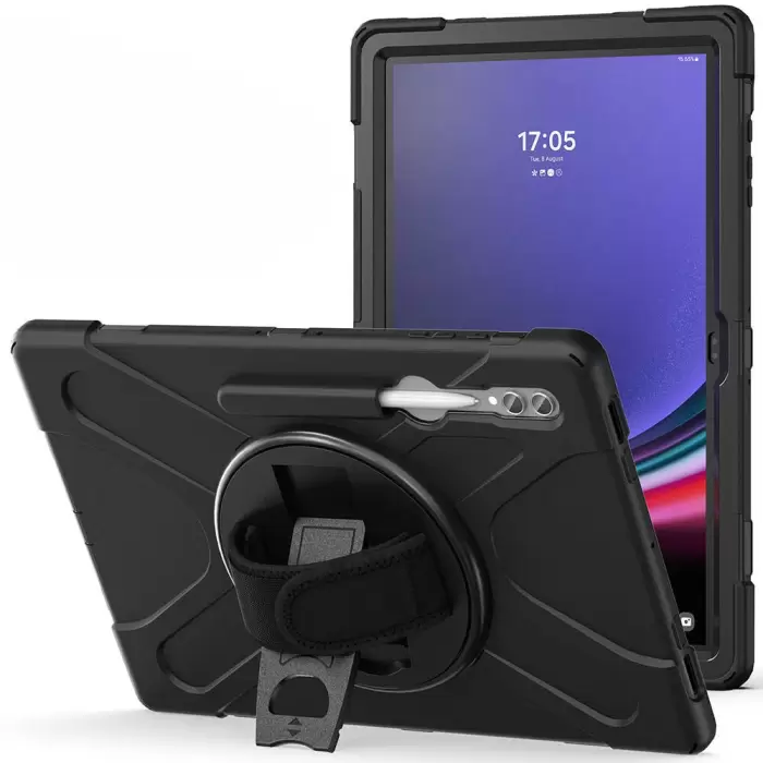 Samsung Galaxy Tab S10 Ultra Uyumlu Tablet Silikon Tank Military Ultra Koruma Standlı Defender