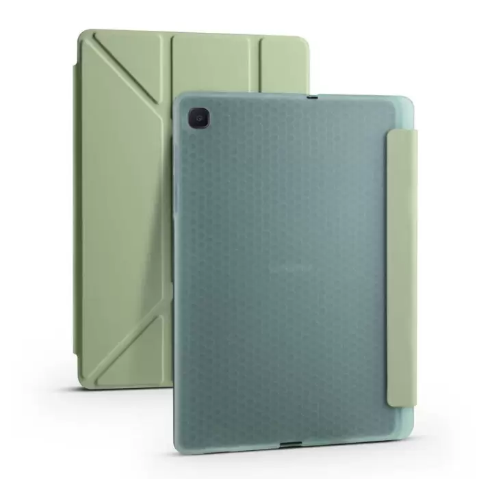 Samsung Galaxy Tab S6 Lite P610 Kılıf Lopard Tri Folding Kalem Bölmeli Standlı Kılıf