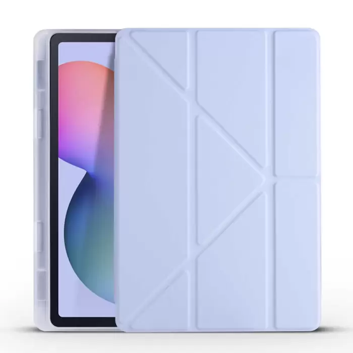 Samsung Galaxy Tab S6 Lite P610 Kılıf Lopard Tri Folding Kalem Bölmeli Standlı Kılıf