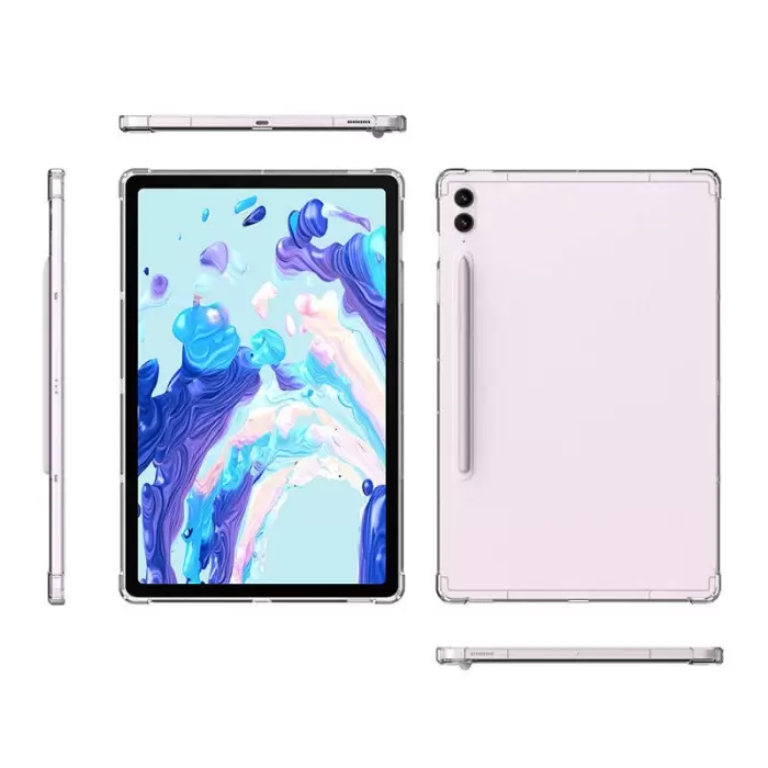 Samsung Galaxy Tab S8 Ultra Kılıf Lopard Tablet Nitro Antishock Köşe Koruma Darbe Emici Şeffaf Orjinal Doku Silikon Kapak