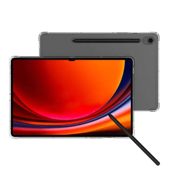 Samsung Galaxy Tab S9 FE Kılıf Lopard Tablet Nitro Antishock Köşe Koruma Darbe Emici Şeffaf Orjinal Doku Silikon Kapak