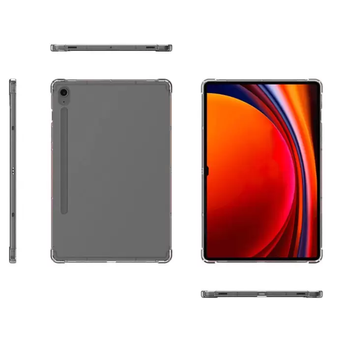 Samsung Galaxy Tab S9 FE Kılıf Lopard Tablet Nitro Antishock Köşe Koruma Darbe Emici Şeffaf Orjinal Doku Silikon Kapak