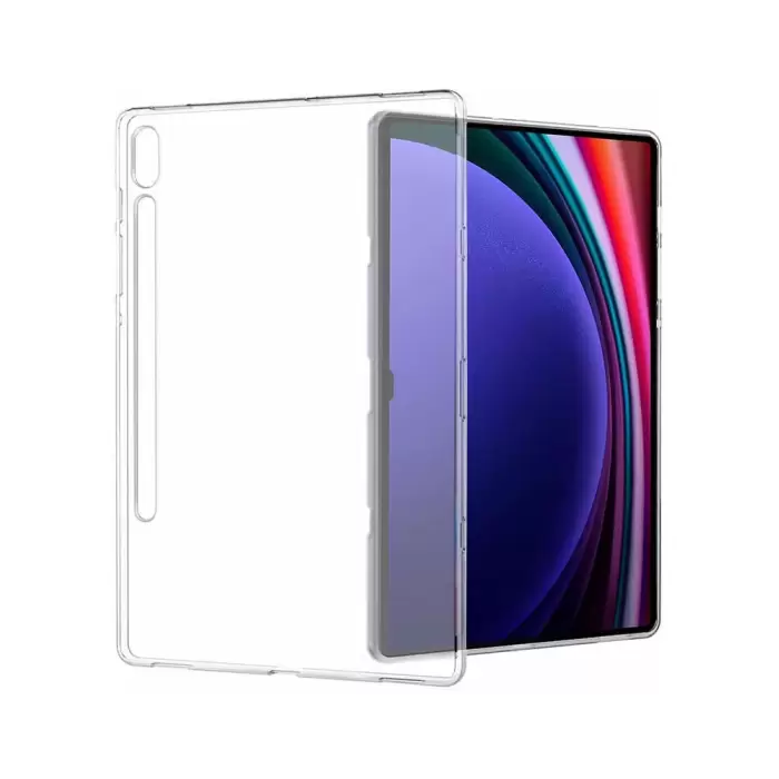 Samsung Galaxy Tab S9 FE Plus Kılıf Lopard Tablet Kamera Korumalı Renksiz Şeffaf Esnek Silikon Kapak Süper