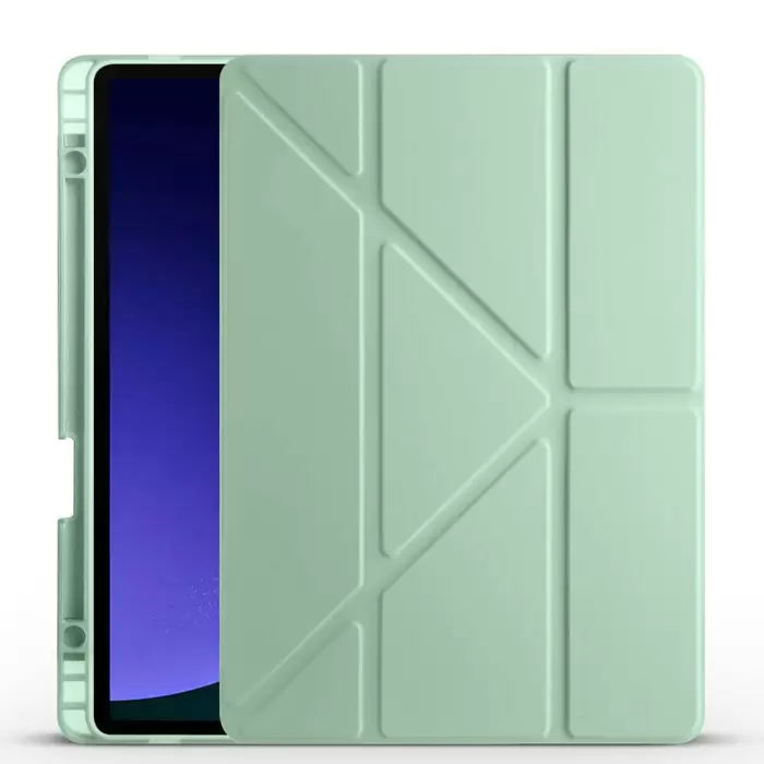 Samsung Galaxy Tab S9 Kılıf Lopard Tri Folding Kalem Bölmeli Standlı Kılıf