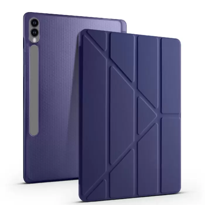 Samsung Galaxy Tab S9 Plus Kılıf Lopard Tri Folding Kalem Bölmeli Standlı Kılıf