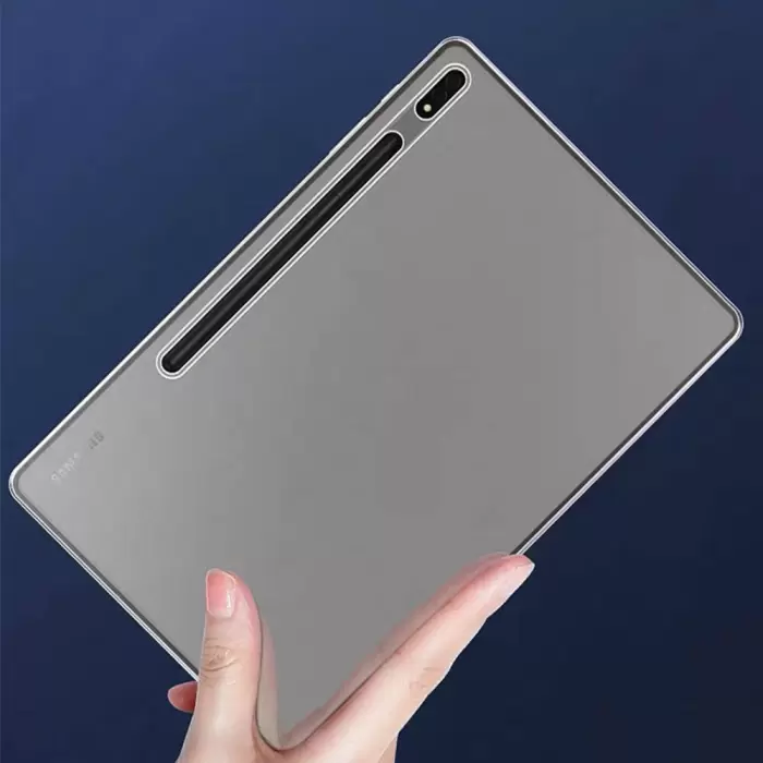 Samsung Galaxy Tab S9 Ultra Kılıf Lopard Tablet Nitro Antishock Köşe Koruma Darbe Emici Şeffaf Orjinal Doku Silikon Kapak