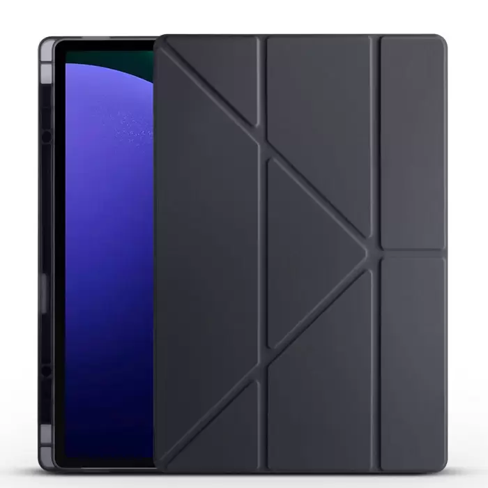 Samsung Galaxy Tab S9 Ultra Kılıf Lopard Tri Folding Kalem Bölmeli Standlı Kılıf