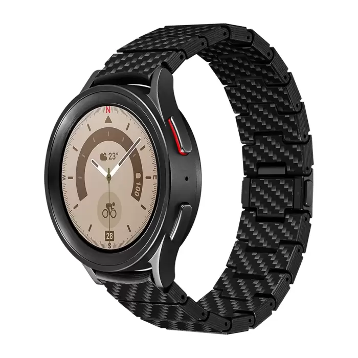 Samsung Galaxy Watch 4 40mm Karbon Fiber Pitaka Modern Series Black-grey Twill Kordon