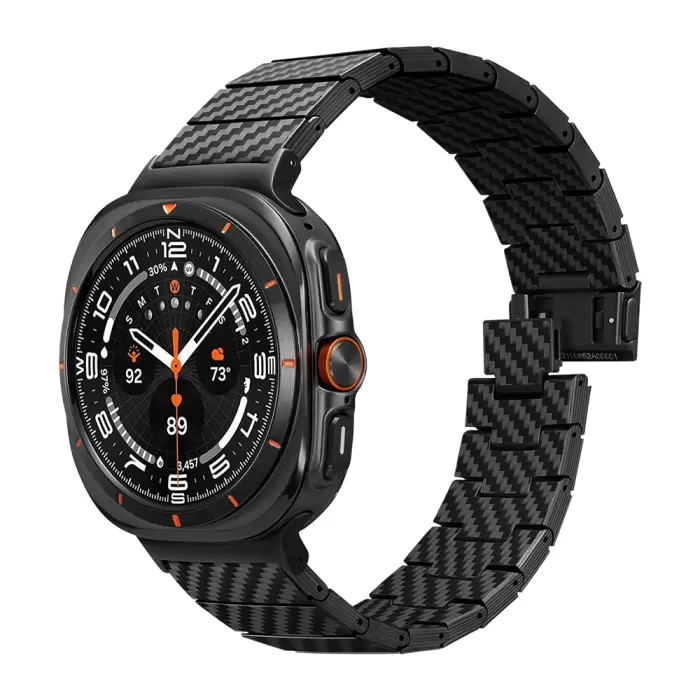 Samsung Galaxy Watch Ultra 47mm Karbon Fiber Pitaka Modern Series Black-grey Twill Kordon