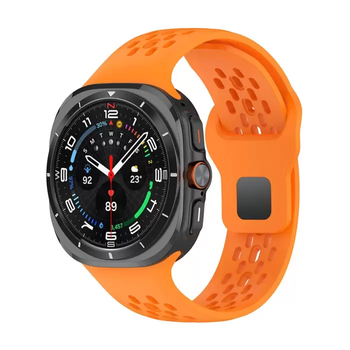 Samsung Galaxy Watch Ultra 47mm  KRD-119 Delikli Tasarım Silikon Kordon