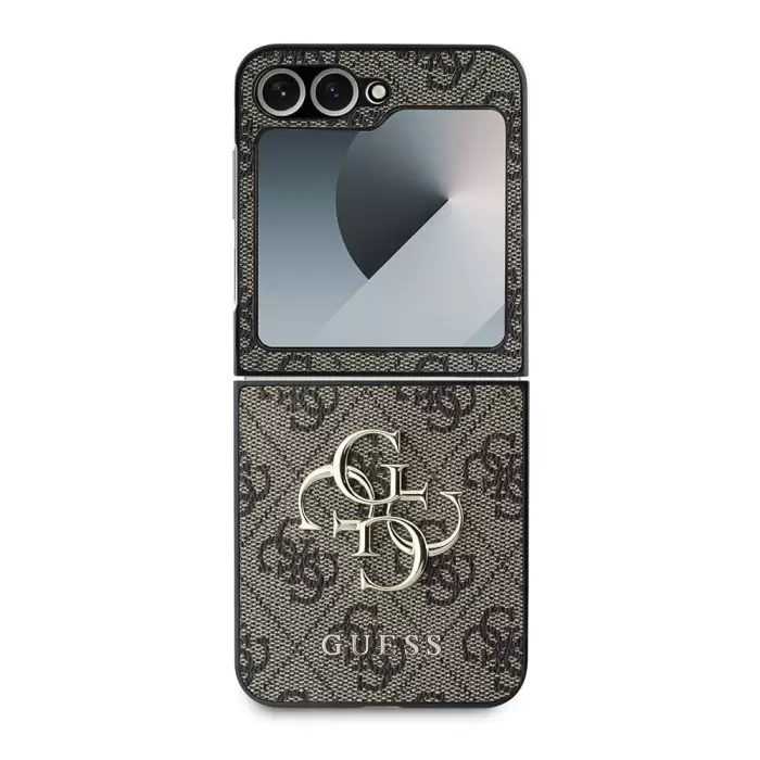 Samsung Galaxy Z Flip 6 Kılıf Guess Lisanslı Leather Metal Logo Kapak