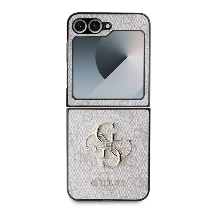 Samsung Galaxy Z Flip 6 Kılıf Guess Lisanslı Leather Metal Logo Kapak