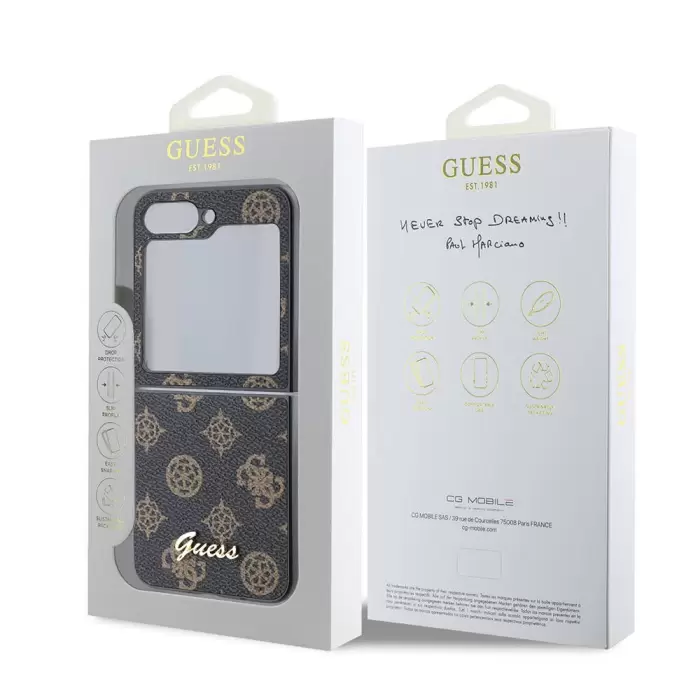 Samsung Galaxy Z Flip 6 Kılıf Guess Lisanslı Peony Script Kapak