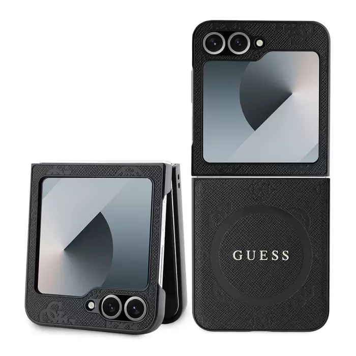 Samsung Galaxy Z Flip 6 Kılıf Guess Lisanslı Saffiano Metal Logo Kapak