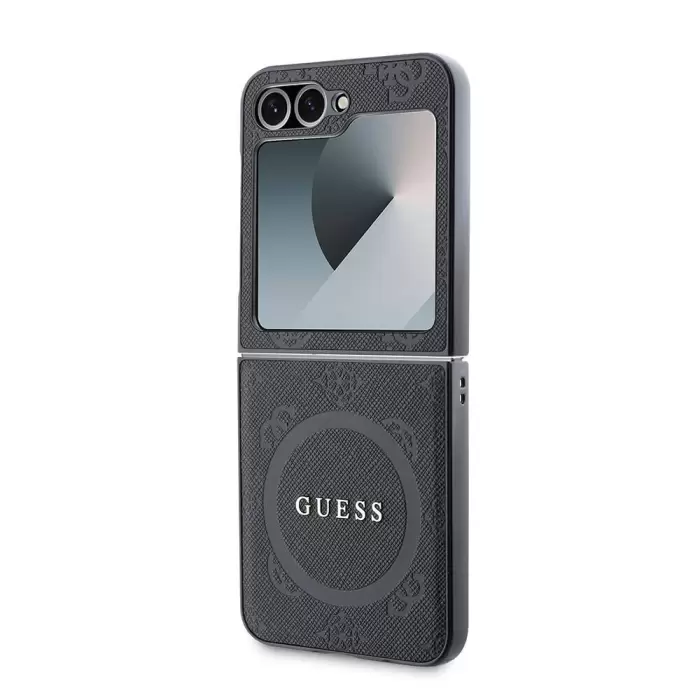 Samsung Galaxy Z Flip 6 Kılıf Guess Lisanslı Saffiano Metal Logo Kapak